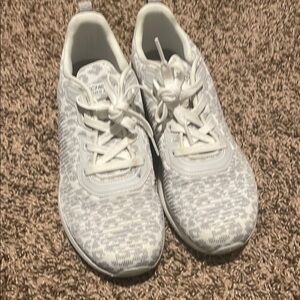 Skechers White Textured Lace-Up Sneakers